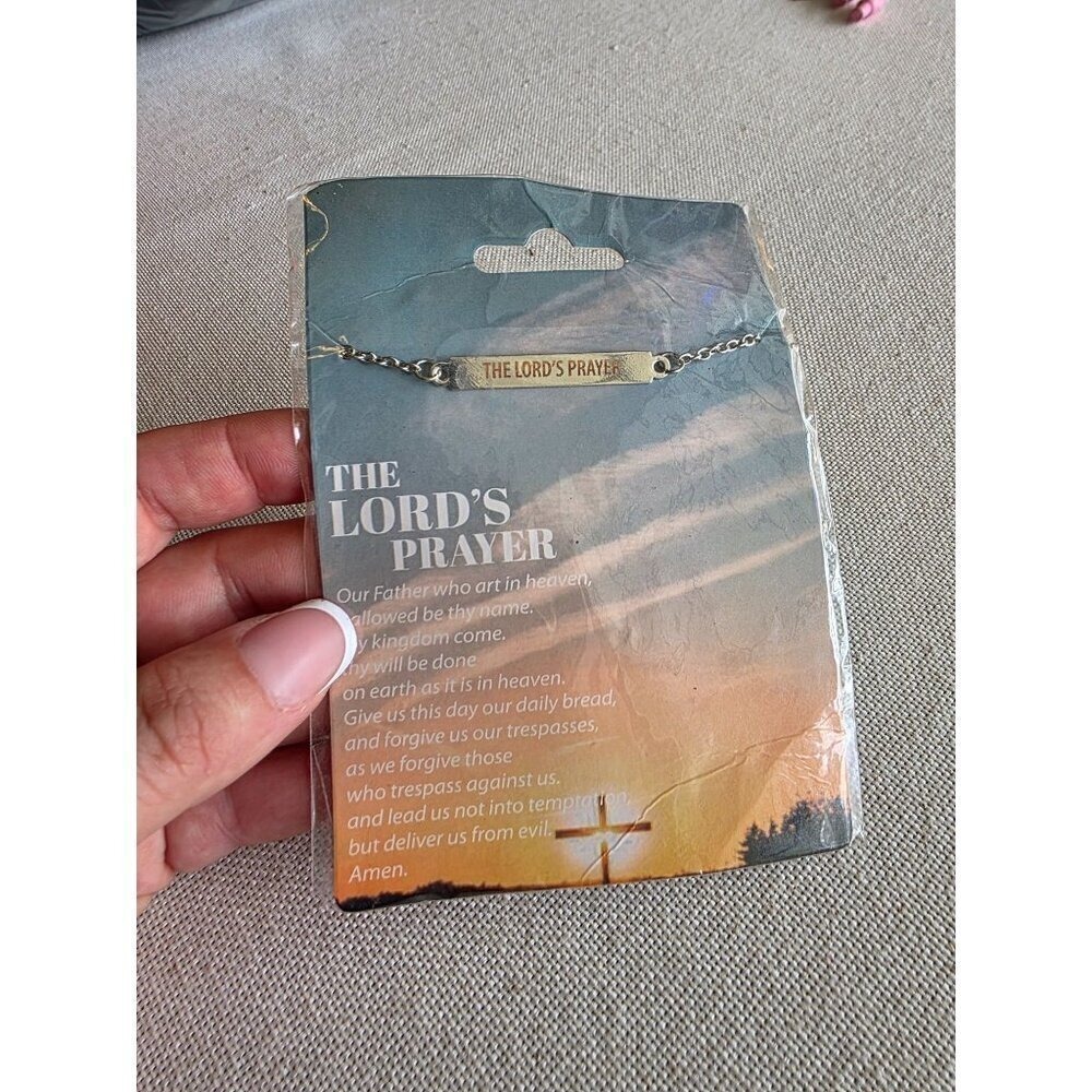 Lords Prayer neckless chain‎ Jewelry Girl Women Silver color New